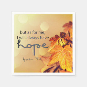 Psalm 71:14 Ich werde immer HOPE Maple Blätter Serviette