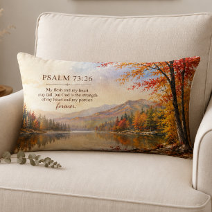 Psalm 73:26 Bibelvers Herbstsee Lendenkissen