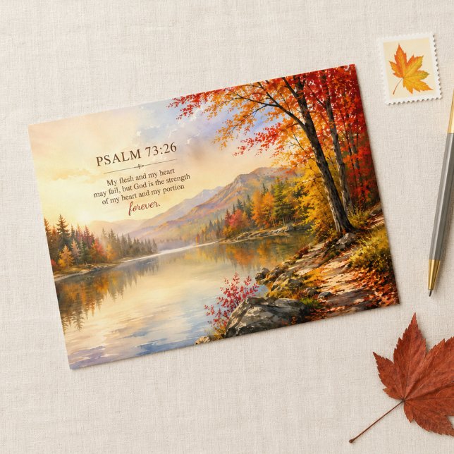 Psalm 73:26 Bibelvers See & Herbstberg Karte (Von Creator hochgeladen)