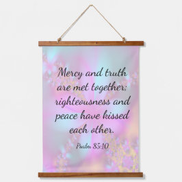 Psalm 85:10 wandteppich mit holzrahmen