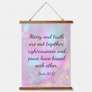 Psalm 85:10 wandteppich mit holzrahmen