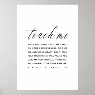 Psalm 86:11-12 Bibel Verse Wall Art, Poster
