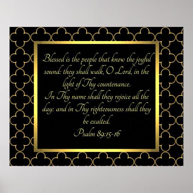 Psalm 89:15-16 poster (Vorne)