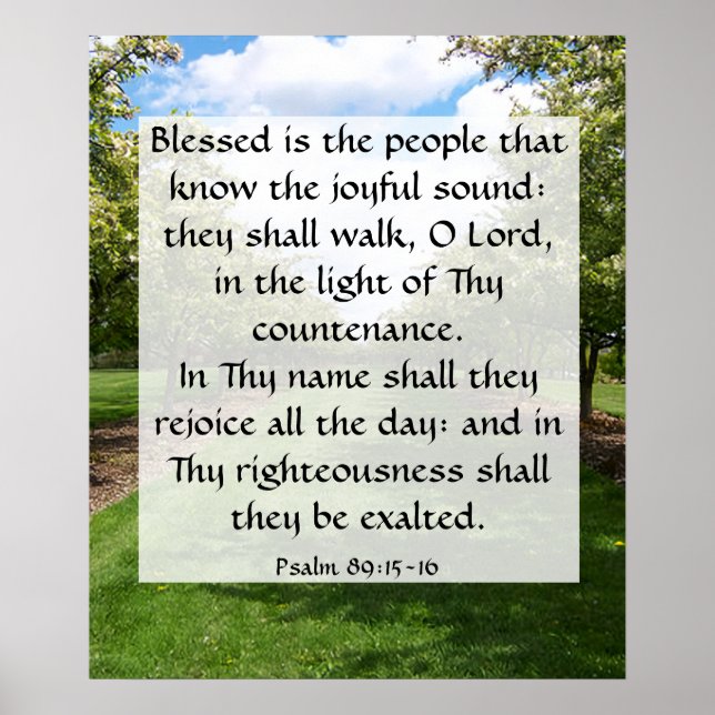 Psalm 89:15-16 poster (Vorne)