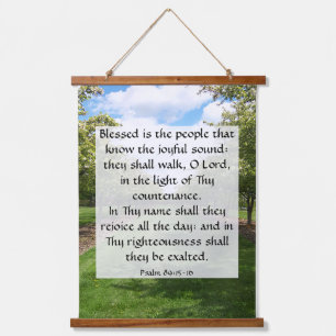 Psalm 89:15-16 wandteppich mit holzrahmen