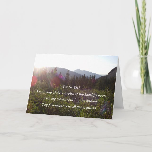 Psalm 89:1 Ich werde von den Gnaden des Herrn sing Karte (Vorderseite)