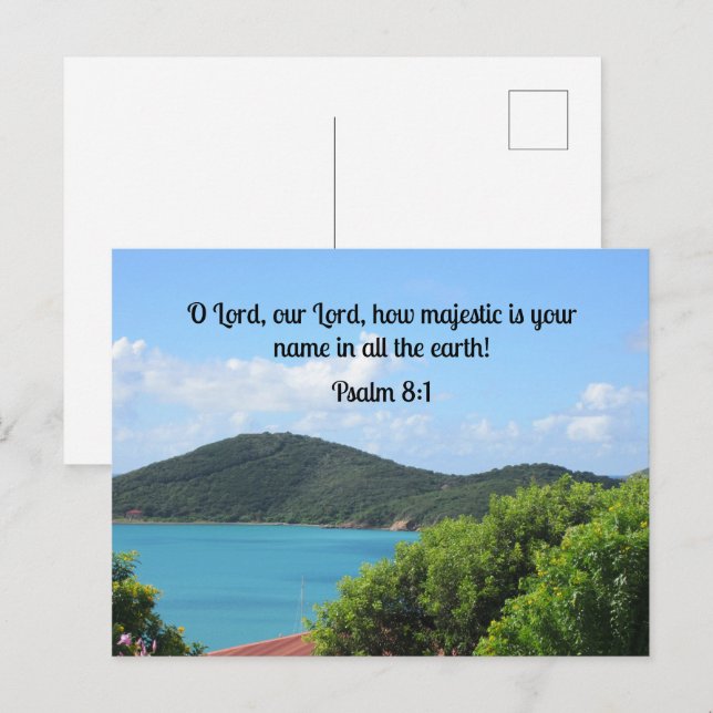 Psalm 8:1 O Herr, unser Herr, wie majestätisch ist Postkarte (Vorne/Hinten)