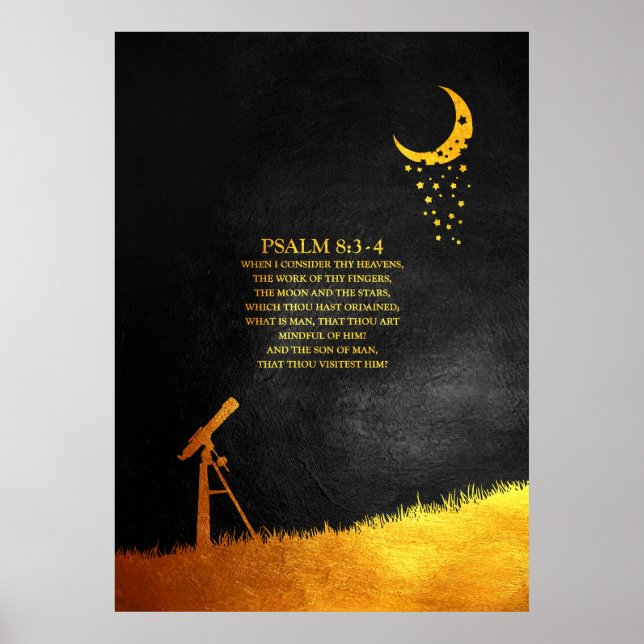 Psalm 8:3-4 Bibelverse Poster (Vorne)