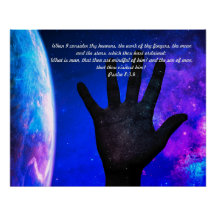 Psalm 8:3,4 Glossy-Space-Poster