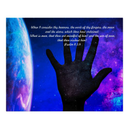Psalm 8:3,4 Glossy-Space-Poster Poster