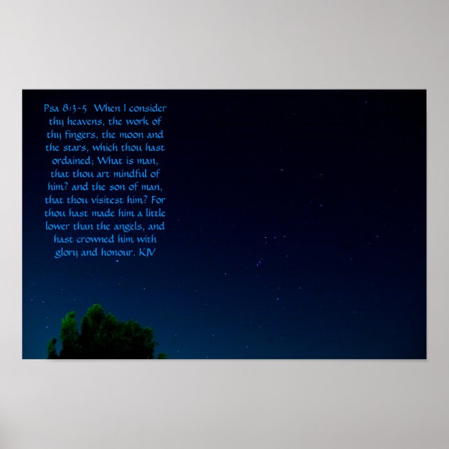 Psalm 8:3-5 Poster (Vorne)