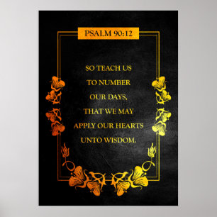 Psalm 90:12 Bible Verse Poster