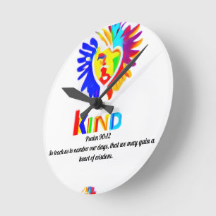 Psalm 90:12 LK Logouhr - Zeit mit Zweck Runde Wanduhr