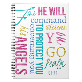 Psalm 91:11 Angel Scripture Prayer Journal Sermon Notizblock