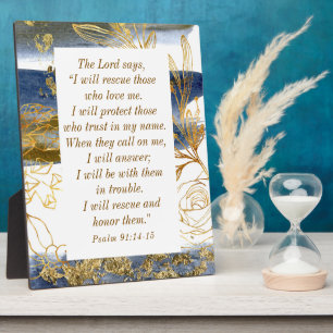Psalm 91:14-15 Der Herr sagt, ich werde die Bibel Fotoplatte