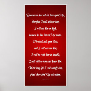 Psalm 91:14-18 poster