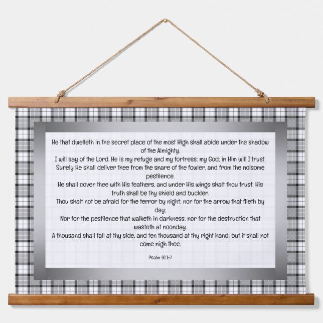 Psalm 91:1-7 wandteppich mit holzrahmen (Vorne)