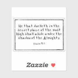 Psalm 91:1 Rectangle Custom-Cut Vinyl Stickers Aufkleber
