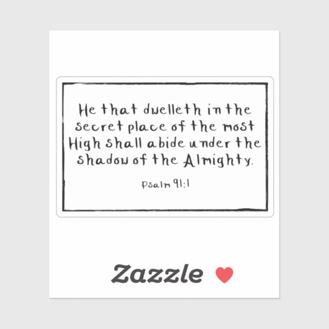 Psalm 91:1 Rectangle Custom-Cut Vinyl Stickers Aufkleber (Blatt)