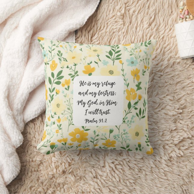 Psalm 91:2 Christian Throw Pillow Kissen (Decke)