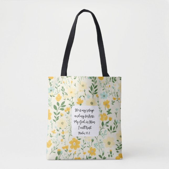 Psalm 91:2 Christian Tote Bag (Vorderseite)