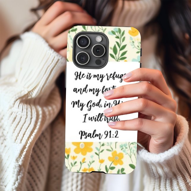 Psalm 91:2 iPhone 15 Case iPhone 15 Hülle (Personalize this cute Psalm 91:2 iPhone 15 Case. )