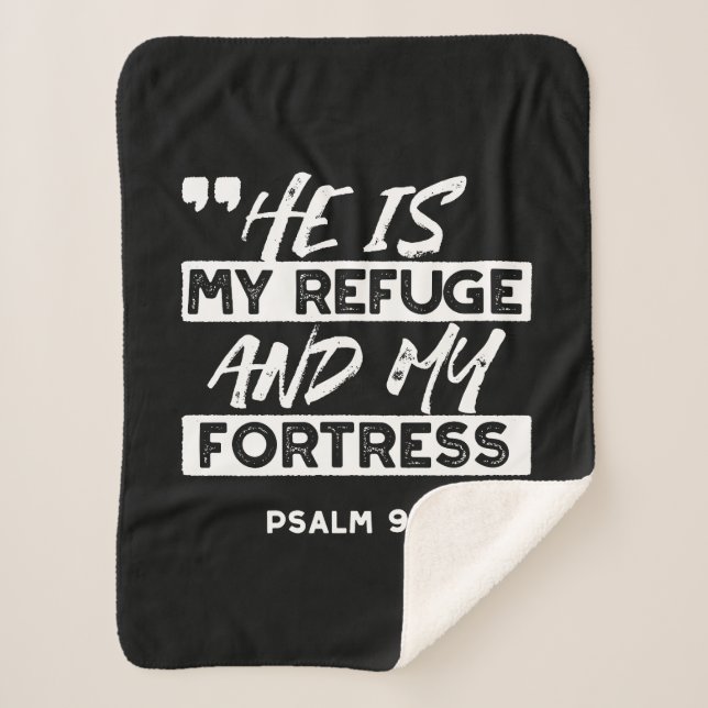 Psalm 91:2 - Meine Zuflucht und meine Festung Chri Sherpadecke (Vorderseite)