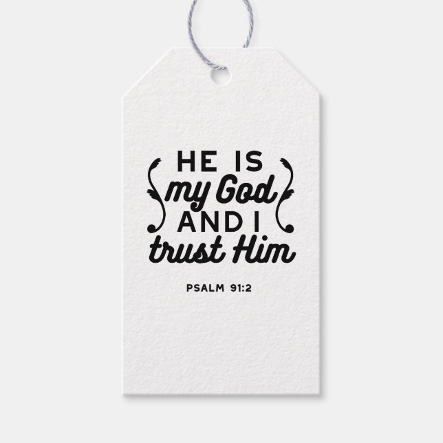 Psalm 91:2 – Trust in God Christian Bible Verse Geschenkanhänger (Vorderseite)