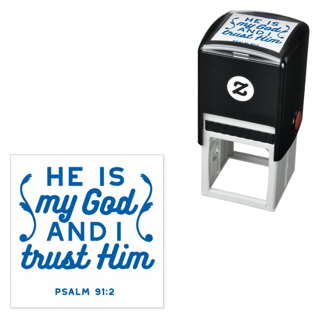 Psalm 91:2 – Trust in God Christian Bible Verse Permastempel (Beispiel)