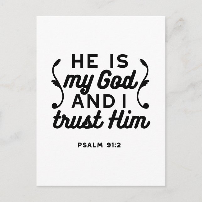Psalm 91:2 – Trust in God Christian Bible Verse Postkarte (Vorderseite)