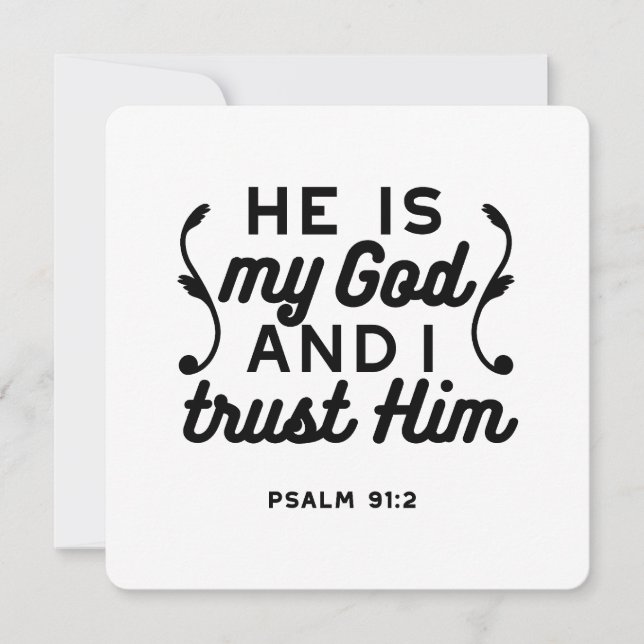 Psalm 91:2 – Vertraue auf Gott Christlicher Bibelv (Vorderseite)
