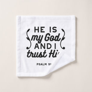 Psalm 91:2 – Vertraue auf Gott Christlicher Bibelv Waschlappen