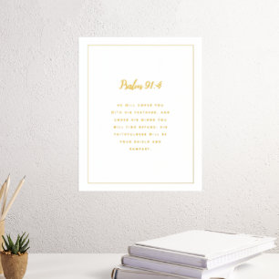 Psalm 91:4 Buch in Gold Foliendrucke
