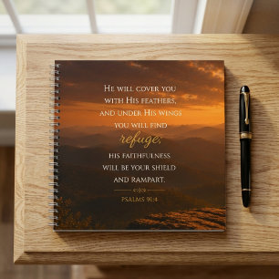 Psalm 91:4 Engelsschwingen Christlich Notizbuch