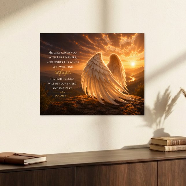 Psalm 91:4 Engelsschwingen Christlich Poster (Von Creator hochgeladen)
