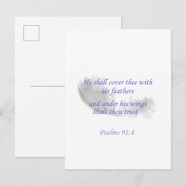 Psalm 91:4 Er wird dich mit seinen Federn decken Einladungspostkarte (Vorne/Hinten)