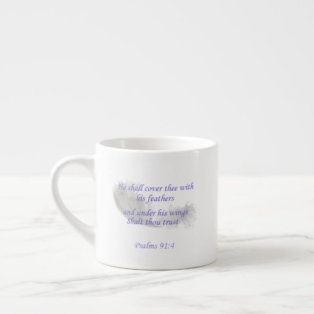 Psalm 91:4 Er wird dich mit seinen Federn decken Espressotasse (Links)