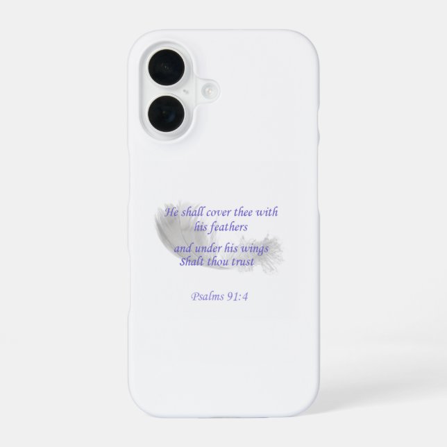 Psalm 91:4 Er wird dich mit seinen Federn decken iPhone 16 Hülle (Rückseite)