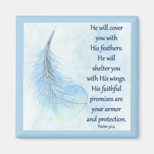 Psalm-91:4 Feder Magnet