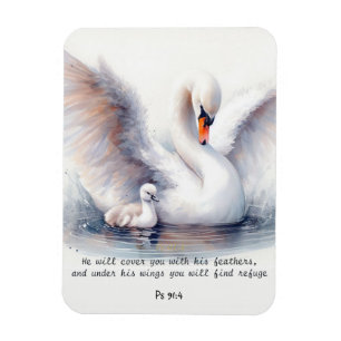 Psalm 91:4 Flügel Gottes Schutz Bibel Schrift Magnet