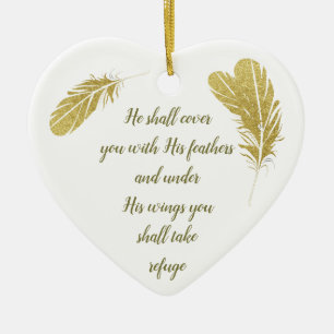 Psalm 91:4 Flügel Gottes Schutz Inspiration Keramik Ornament