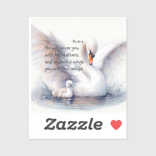 Psalm 91:4 Flügel Gottes Schutzbibliotheke Aufkleber