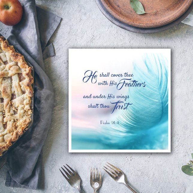 Psalm 91:4 Paper Napkins - King James Version Serviette (Von Creator hochgeladen)