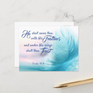 Psalm 91:4 Postkarte - King James Version