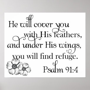 Psalm 91:4 Print Poster