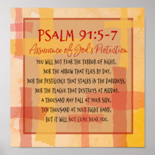PSALM 91:5-7-Schrift Poster