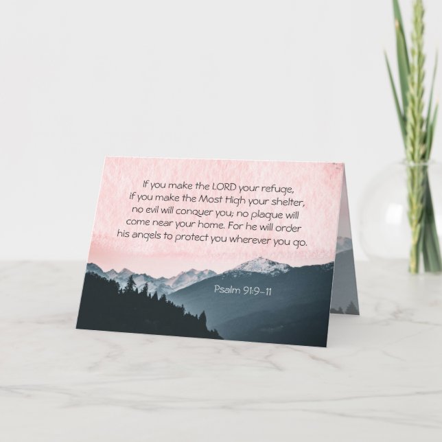 Psalm 91:9-11 Wenn du den Herrn zu deiner Zuflucht Karte (Vorderseite)