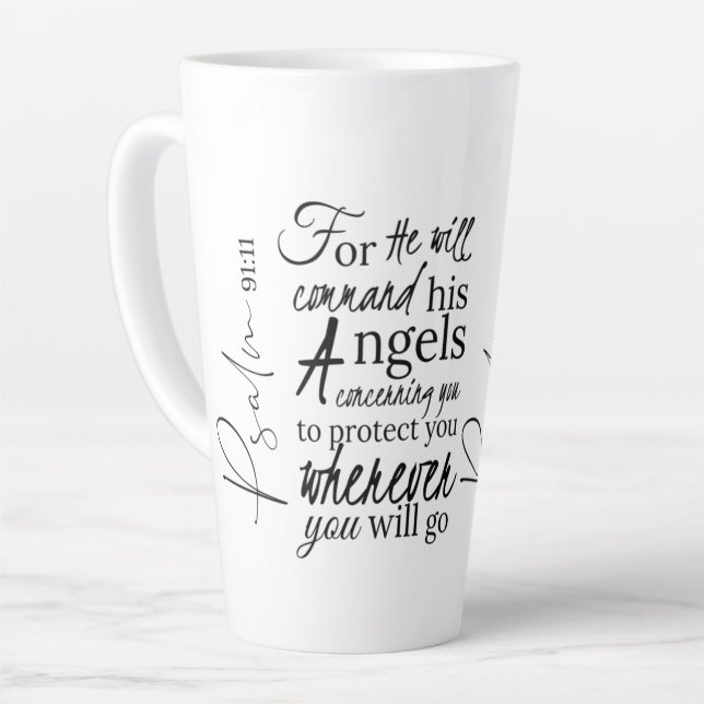 Psalm 91 Angel Protection Christlich Scripture Milchtasse (Linke Ecke)