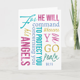 Psalm 91 Angels Scripture Get Well Beileid Karte
