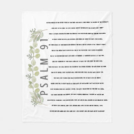 Psalm 91 Aquarell Eukalyptus Blätter Scripture Fleecedecke